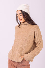 Fuzzy Soft Textured Cozy Solid Knit Top