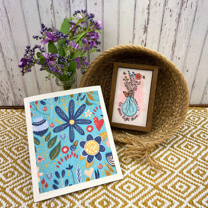 Farmhouse Spring Flowers Swedish Dishcloths - Spring Decor