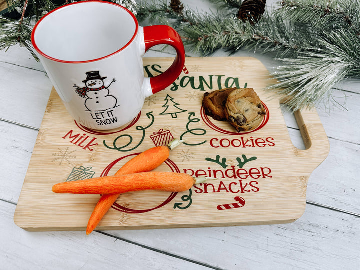 Santa Cookie Tray, Milk and Cookie Platter