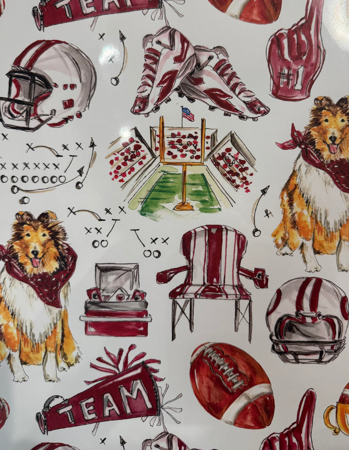 Game Day Icons and Collie Table Runner