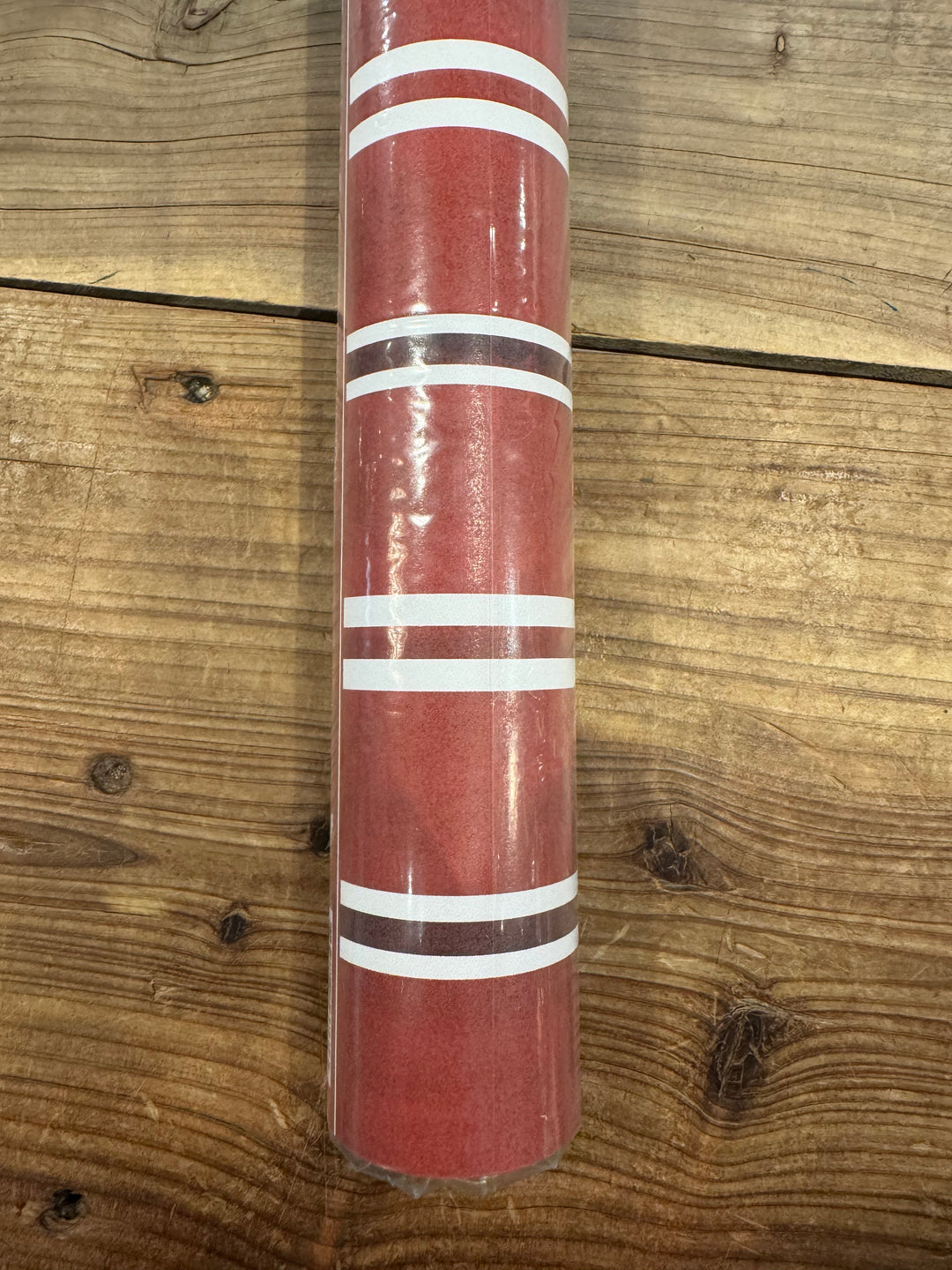 Maroon & White Stripe Table Runner