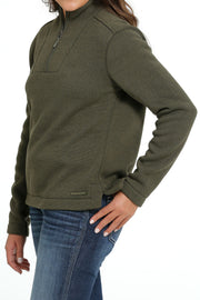 Womens Cinch 1/4 Zip Pullover - Olive