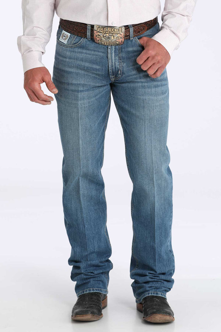 Cinch Men's Jeans - White Label Mid Rise Relax - Medium Stone Wash