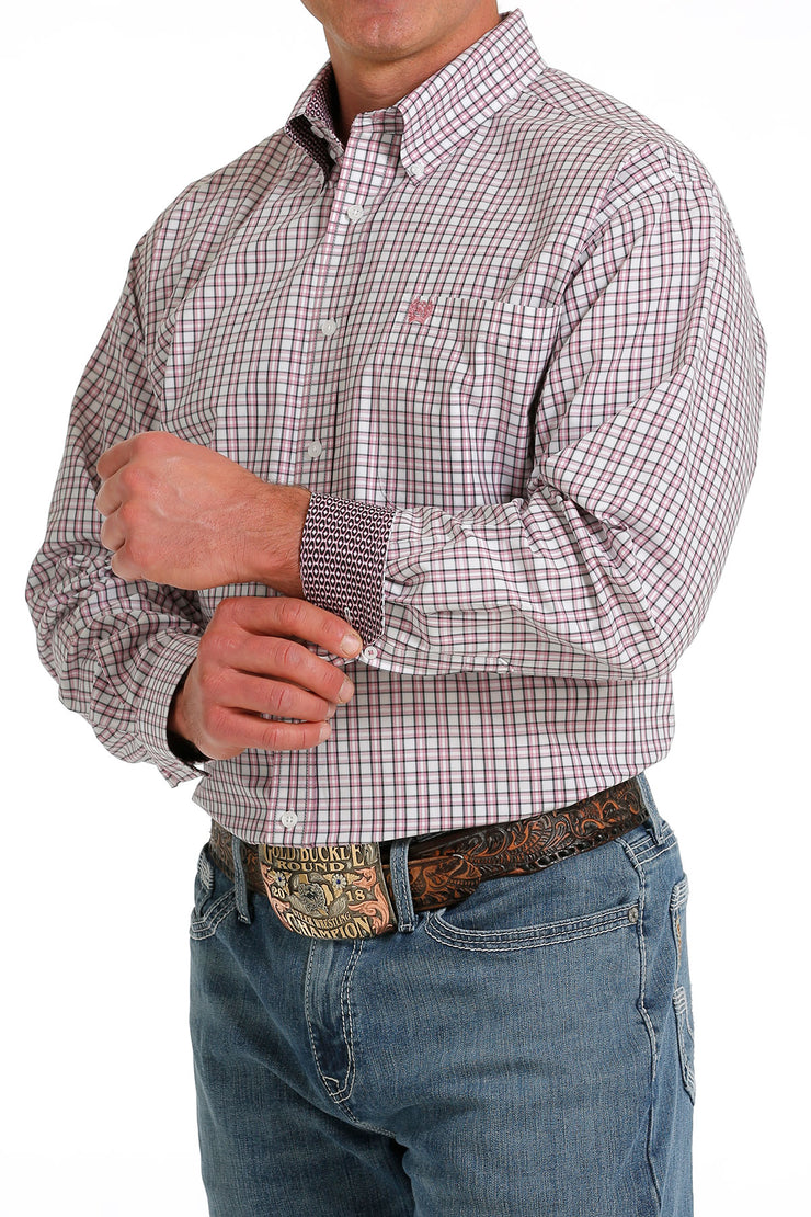 Cinch - Men's Long Sleeve Shirt - White Plaid