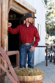 Cinch - Men's Long Sleeve Solid Shirt - Red