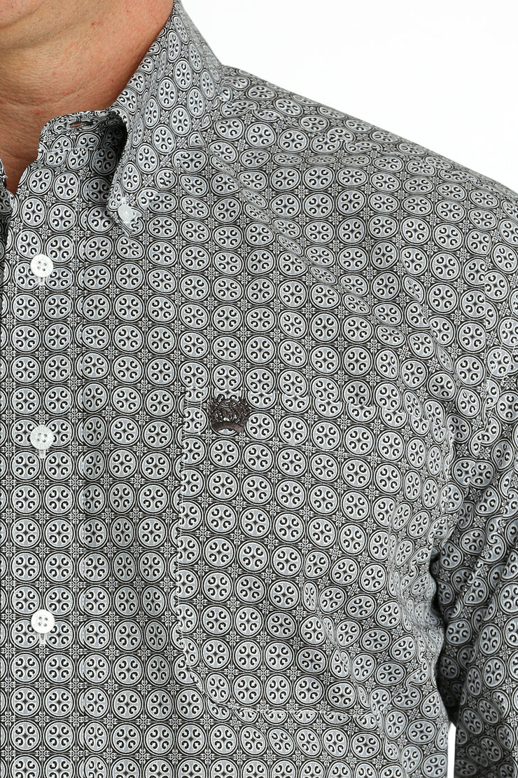 Cinch - Men's Long Sleeve Shirt - White Print