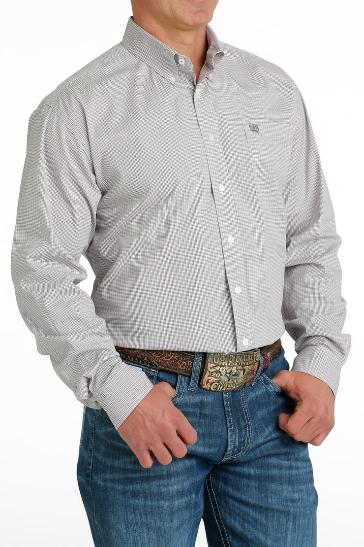 Cinch - Men's Long Sleeve Shirt - White Plaid