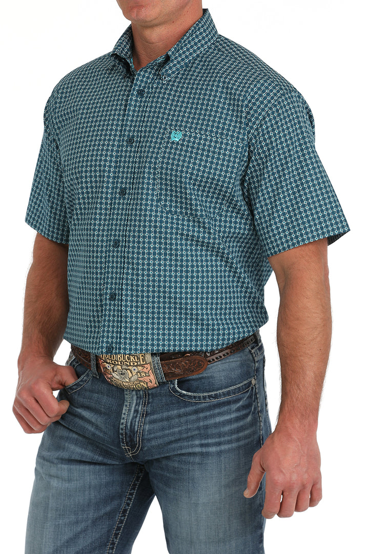 Cinch Men's Short Sleeve Shirt - Blue