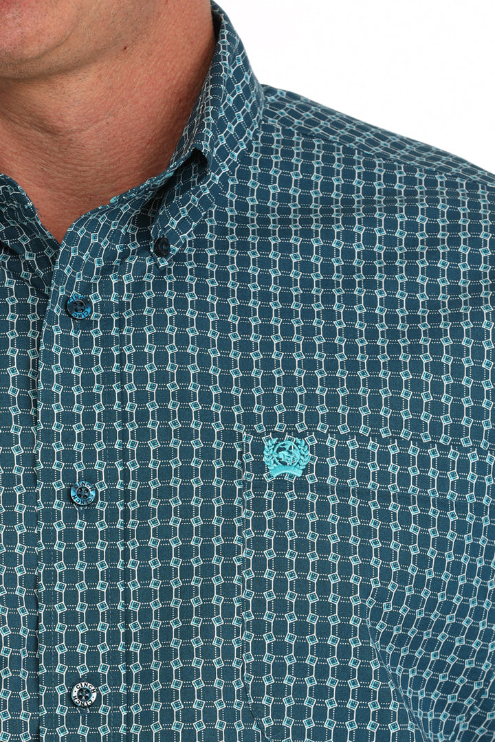 Cinch Men's Short Sleeve Shirt - Blue