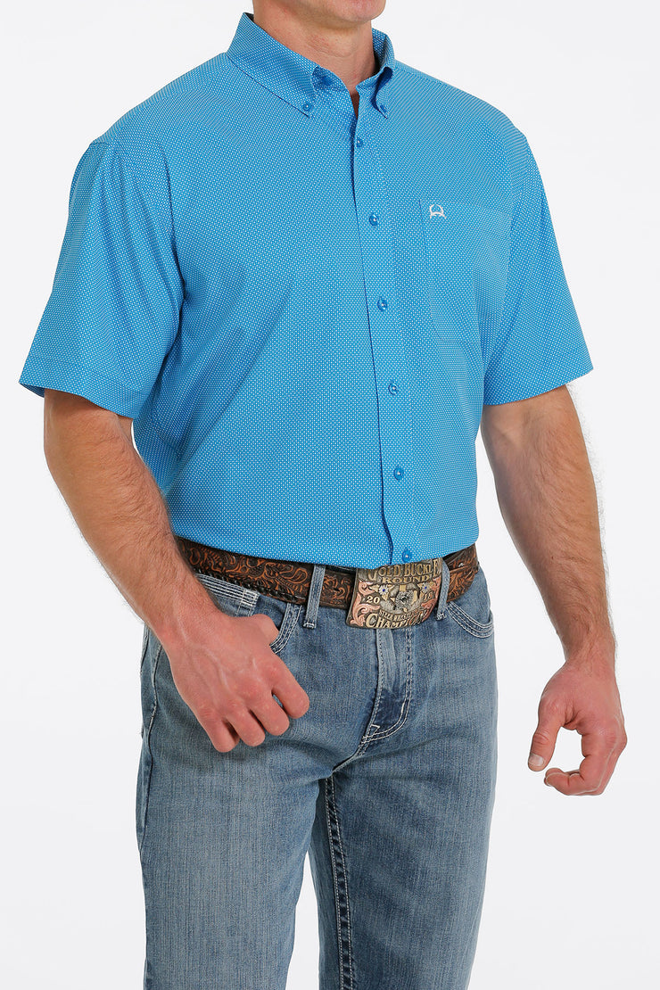 Cinch Men's Short Sleeve Shirt Arena Flex - Blue