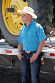 Cinch Men's Short Sleeve Shirt Arena Flex - Blue