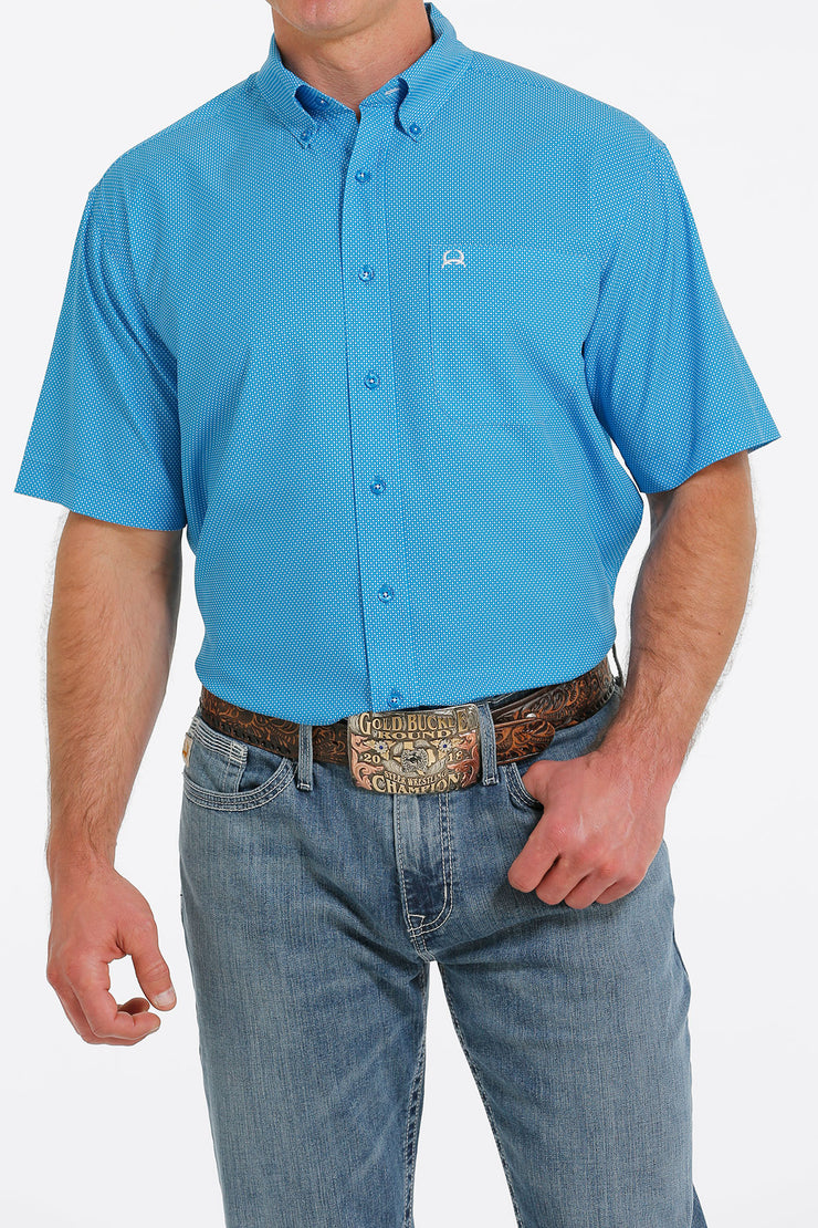 Cinch Men's Short Sleeve Shirt Arena Flex - Blue