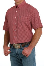 Cinch Men's Short Sleeve Shirt Arena Flex - Red