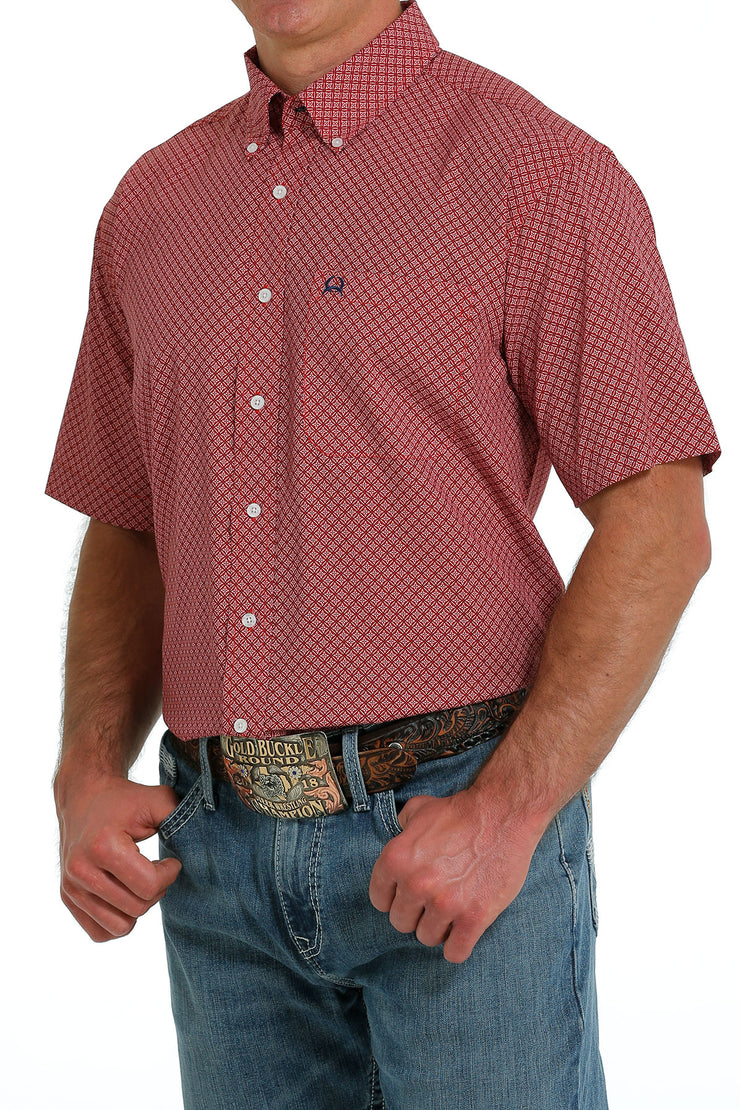 Cinch Men's Short Sleeve Shirt Arena Flex - Red