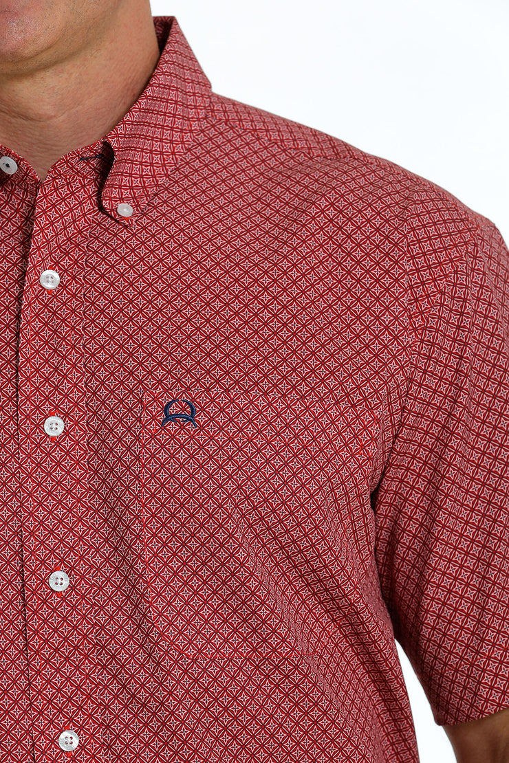 Cinch Men's Short Sleeve Shirt Arena Flex - Red