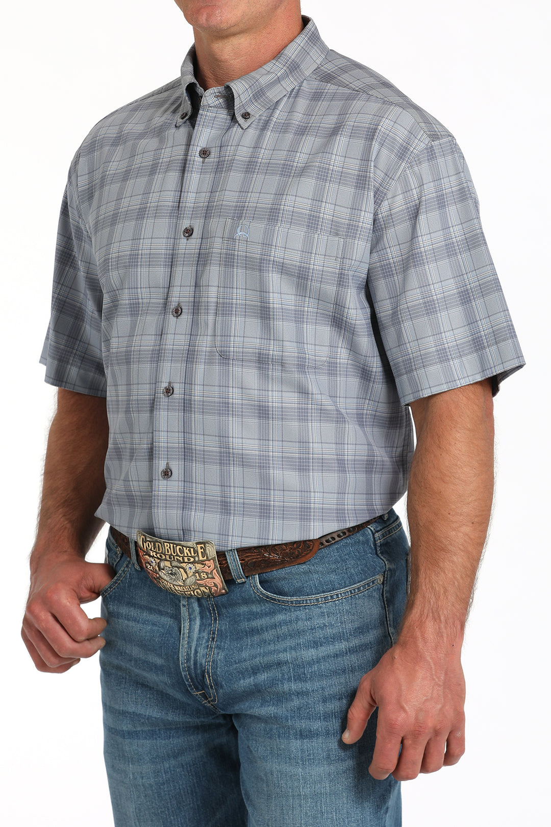 Cinch Men's Short Sleeve Shirt - Gray