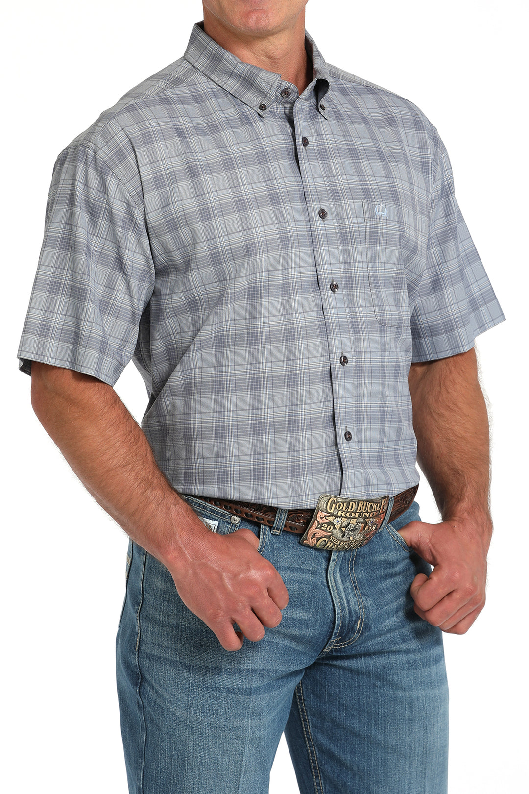 Cinch Men's Short Sleeve Shirt - Gray