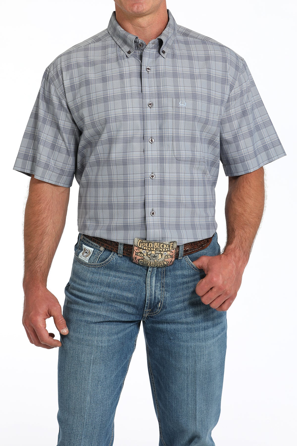 Cinch Men's Short Sleeve Shirt - Gray