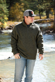 Mens Cinch 1/4 Zip Pullover - Olive