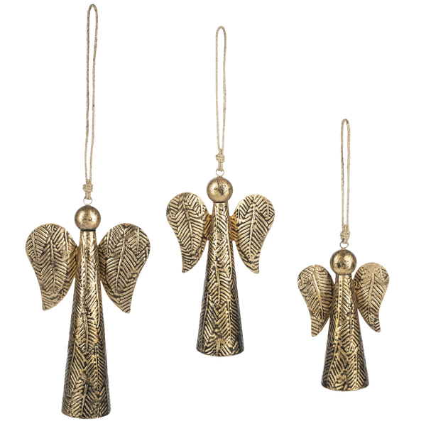 Hammered Angel Ornament Set (3 pc. set)