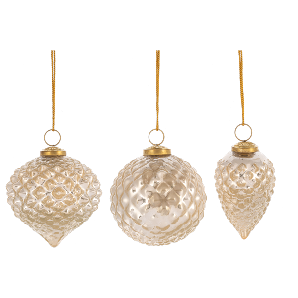 Faceted Holiday Kugel Shape Ornaments