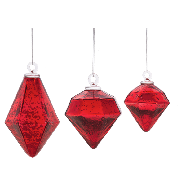 Kugel Red Diamond Shape Ornaments