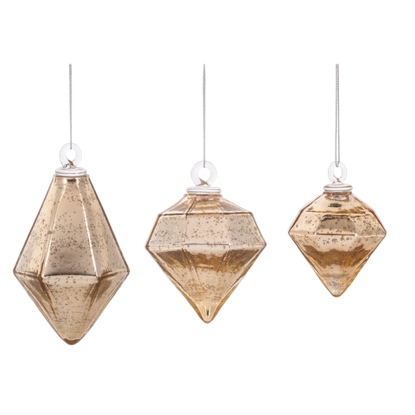 Kugel Gold Diamond Shape Ornaments