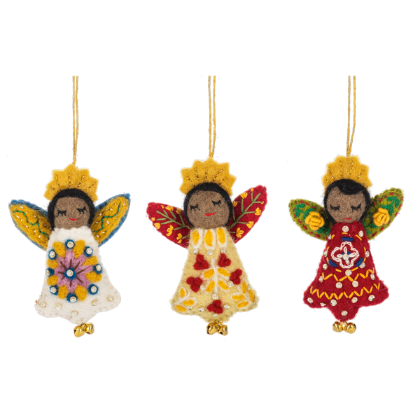 Embroidered Angel Ornaments