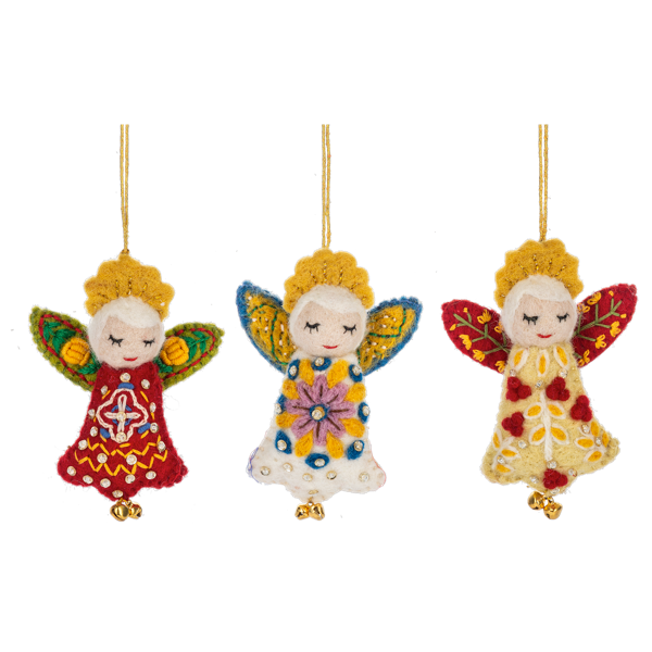 Embroidered Angel Ornaments
