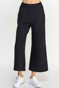 Quilted  Pants- Black