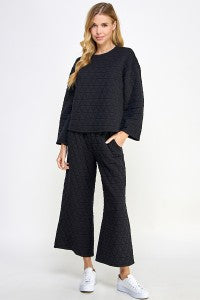 Quilted  Pants- Black