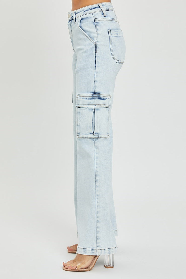 Risen Jeans- High Rise Wide Cargo
