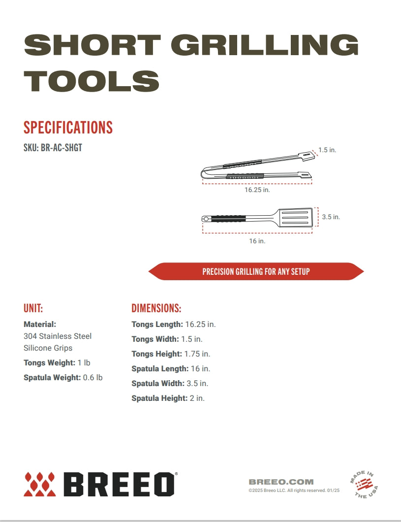 Breeo 304 Grilling Tools - 16" For Grills