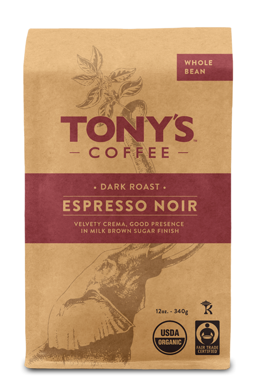 Tony's Coffee Espresso Noir 12 Oz. Whole Bean