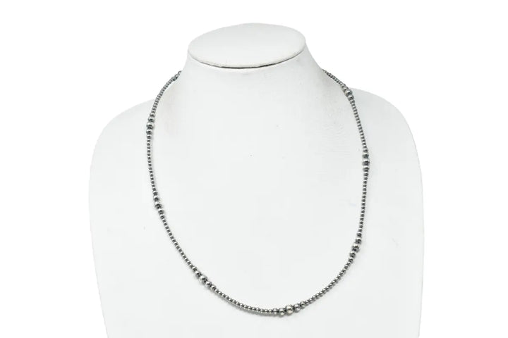 Graduated Silver Pearl Necklace (3-6MM) 24"