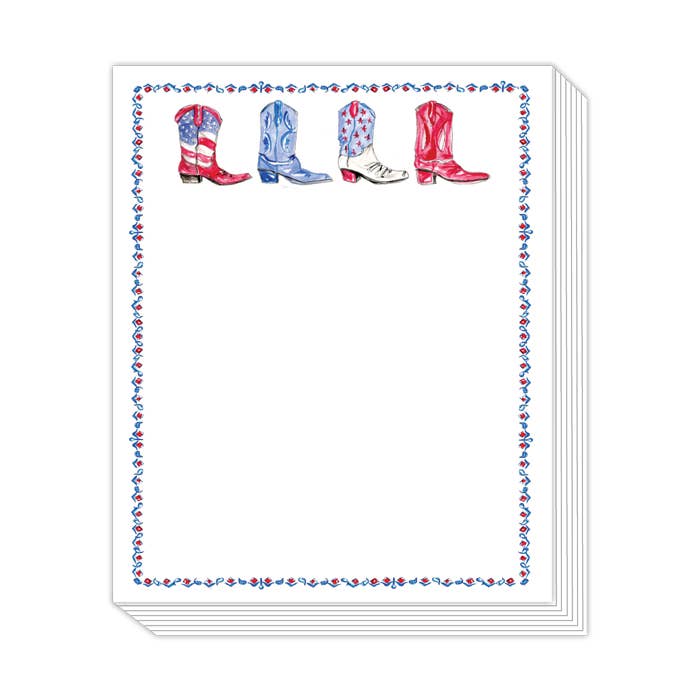 Patriotic Boots Red White and Blue Border Tall Stack
