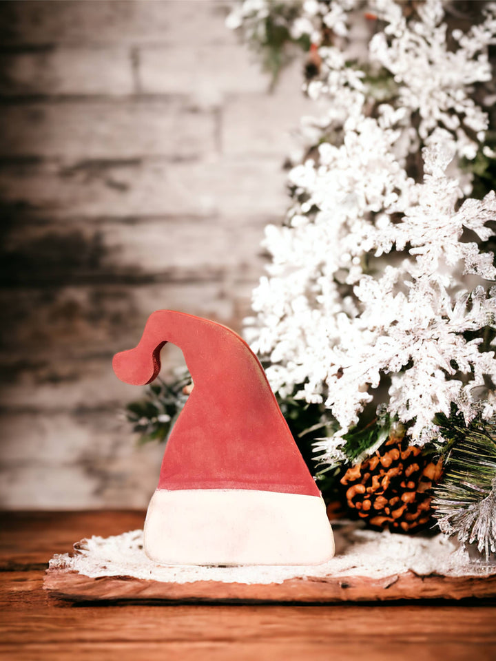 Primitive Wood Santa Hat Shelf Sitter