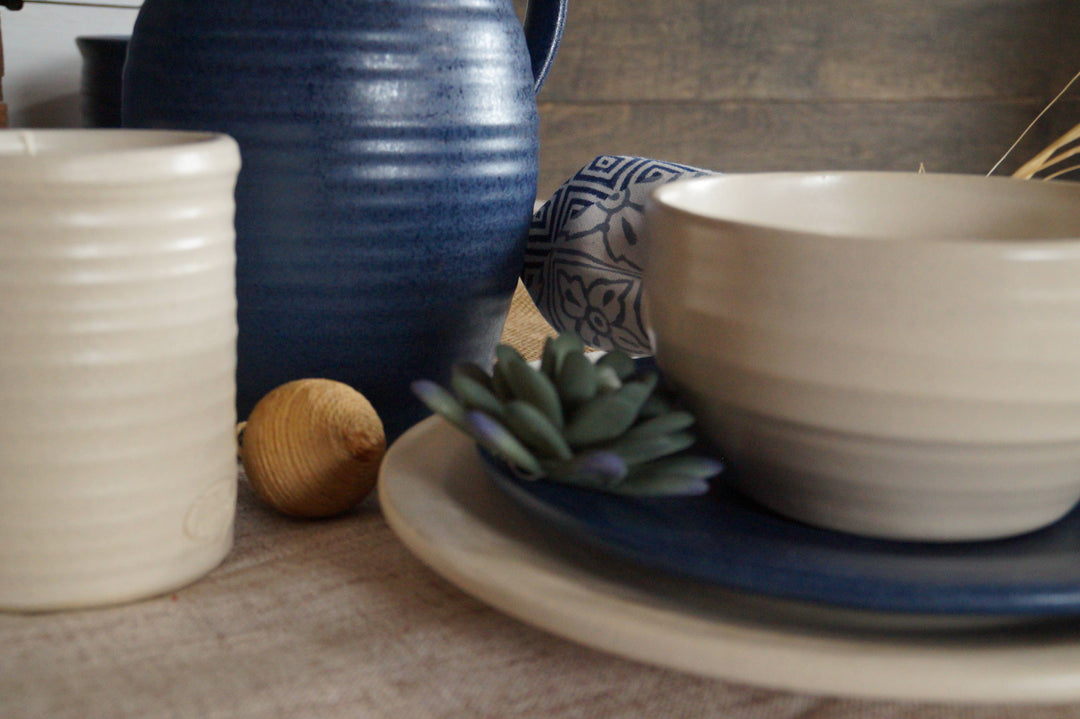 Farmhouse Ridges Small Bowl - Drift White