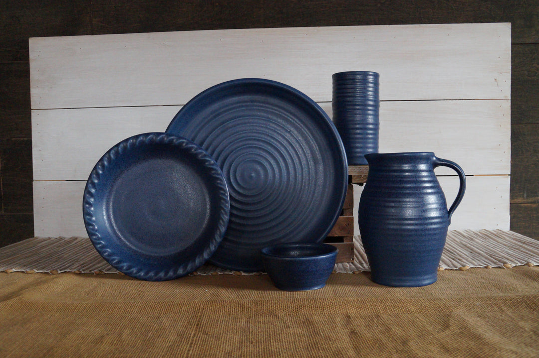 Farmhouse Ridges Salad Plate - Denim