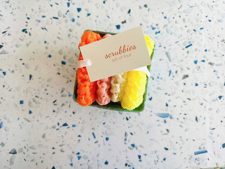 Scrubbies in a Berry Basket - Dish Scrubbies
