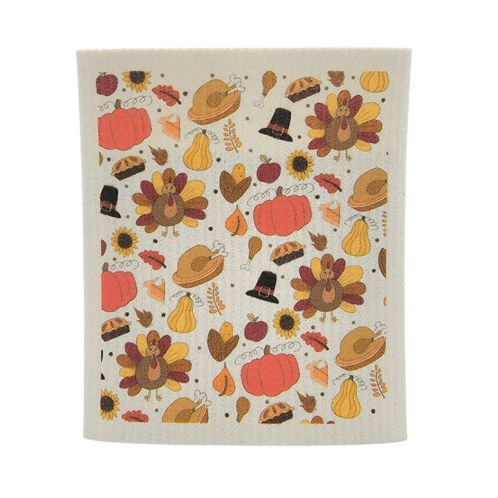 Thanksgiving Turkey Pattern Swedish Dishcloth - Fall Decor