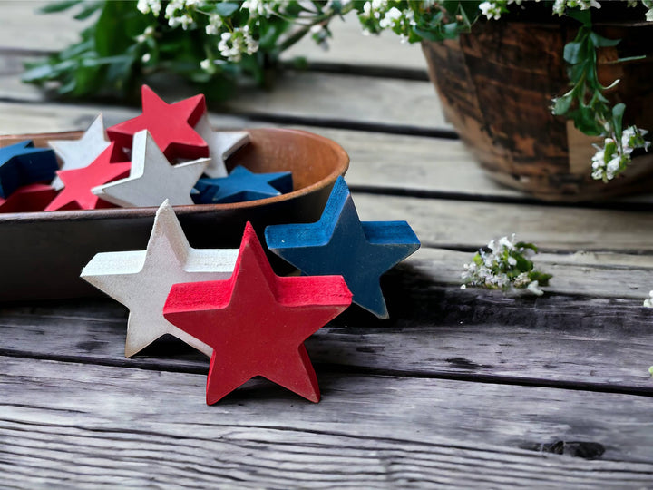 Primitive/Rustic Fourth of July MINI Bowl Filler Wood Stars