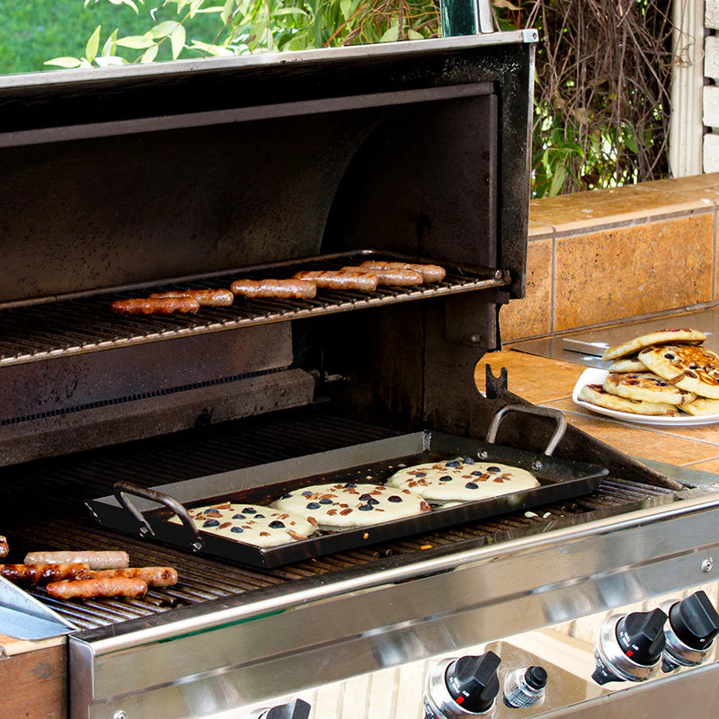 18x10 Inch Seasoned Carbon Steel Griddle