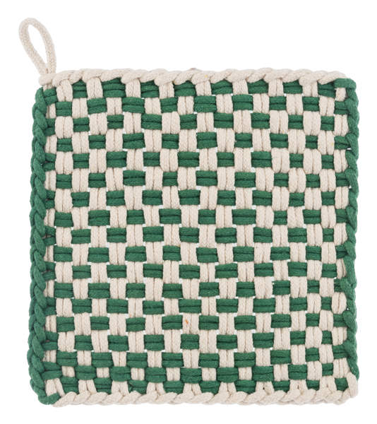 Cotton Crochet Christmas Check Pot Holder (Each One Will Vary) (4 pc. set)