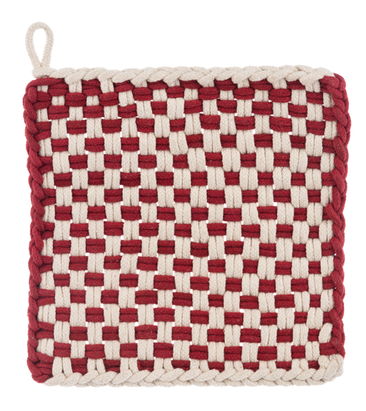 Cotton Crochet Christmas Check Pot Holder (Each One Will Vary) (4 pc. set)