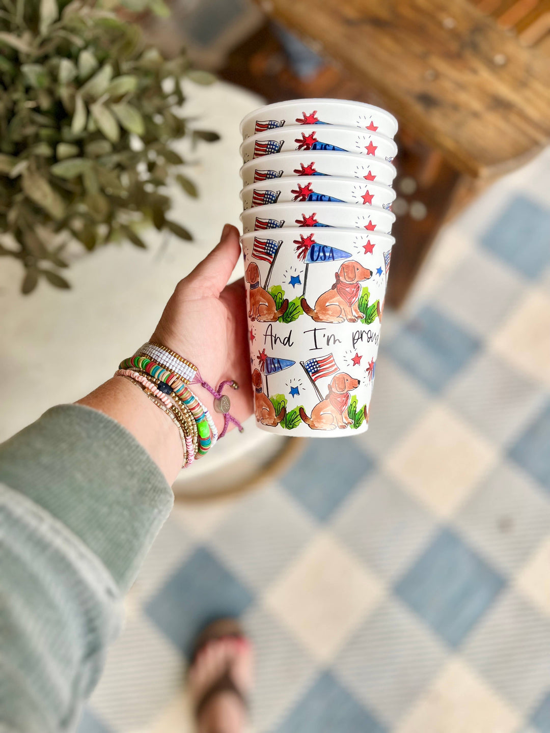 American Dog Patriotic Reusable Cups