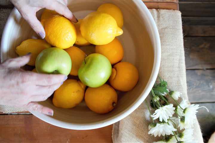 Farmhouse Ridges Serving Bowl - Drift White