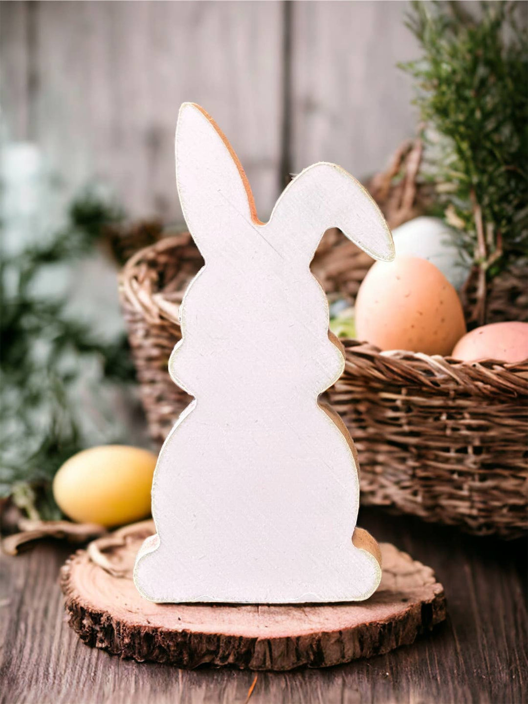 Primitive/Rustic Wood Easter/Spring Bunny - Style Three