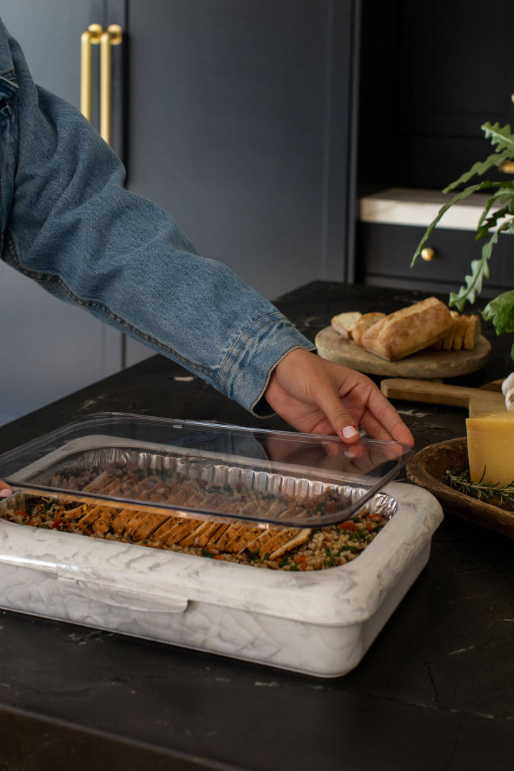 Cake Pan (13 x 9 x 2) Set - Pan Frame w/ Spoon - Marble