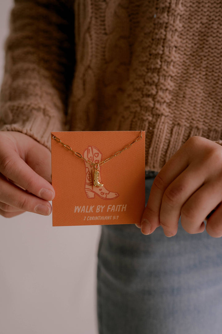 Walk By Faith Charm Necklace I Christian Jewelry